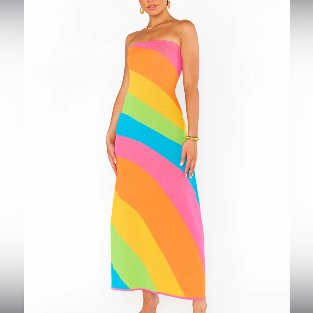 Show Me your Mumu Island Nights Tube Dress Rainbow Size Medium